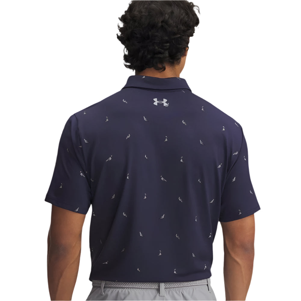 Under Armour Men's Golf Shirts | 3.0 Printed Polo | Navy/Birds