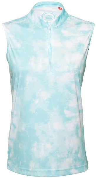 Women's Tie-Dye Sleeveless Golfer Polo Shirt