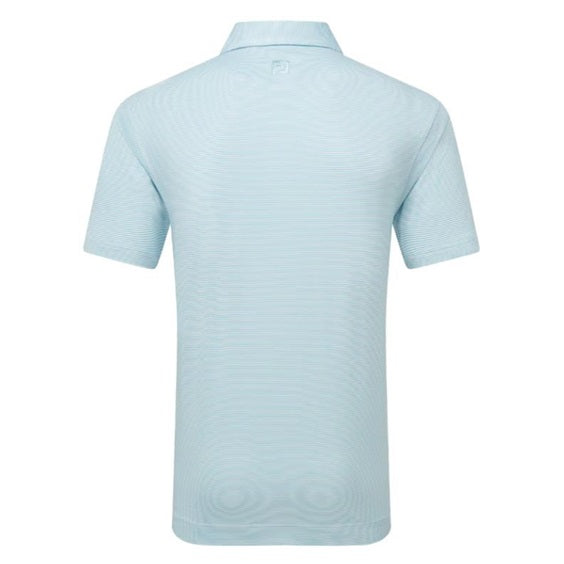 Footjoy Men`s Golf Shirt | EU Micro Stripe Lisle | Light Blue/White