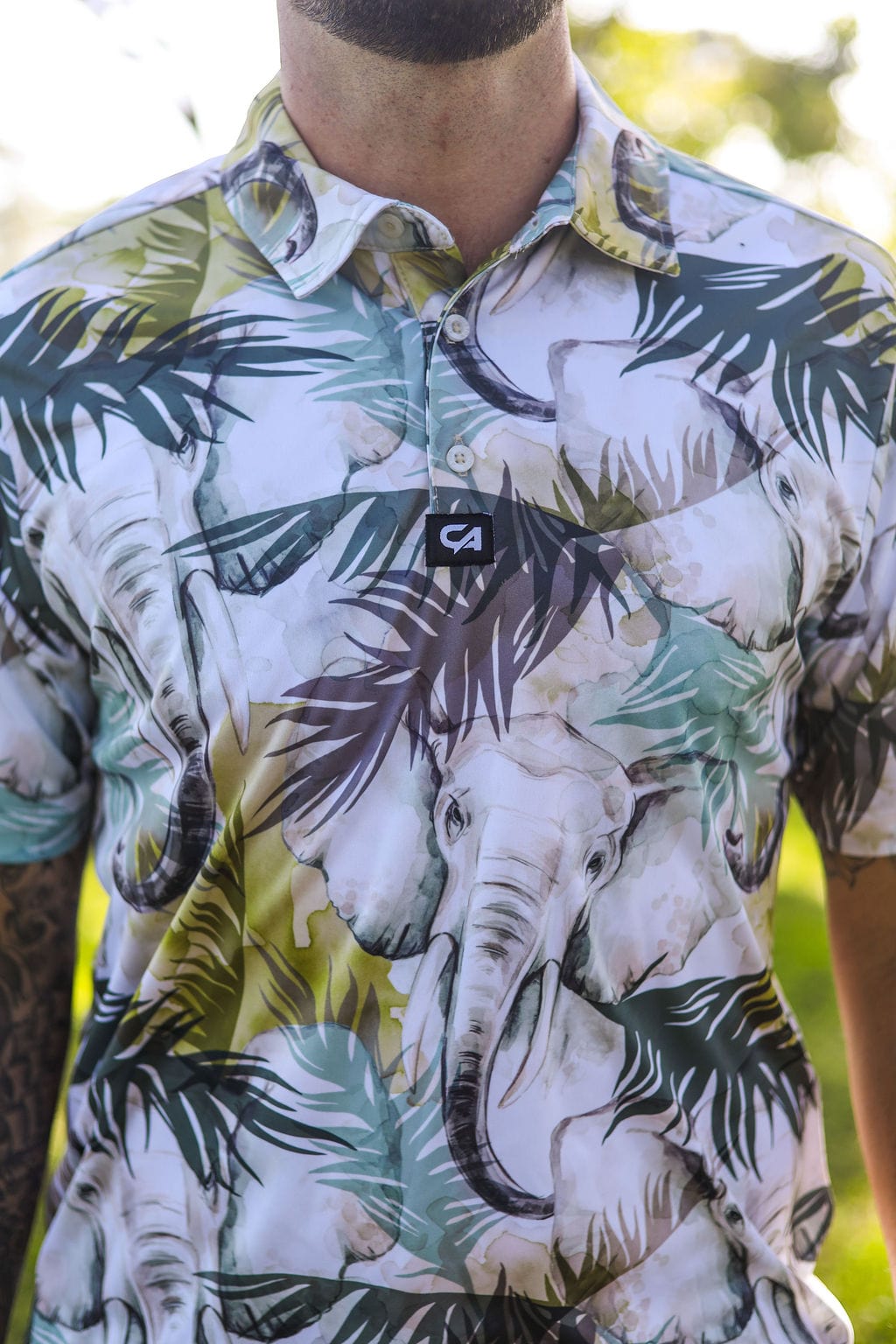 Custom Apparel Men's Funky Golf Shirt | Elephant Spirit