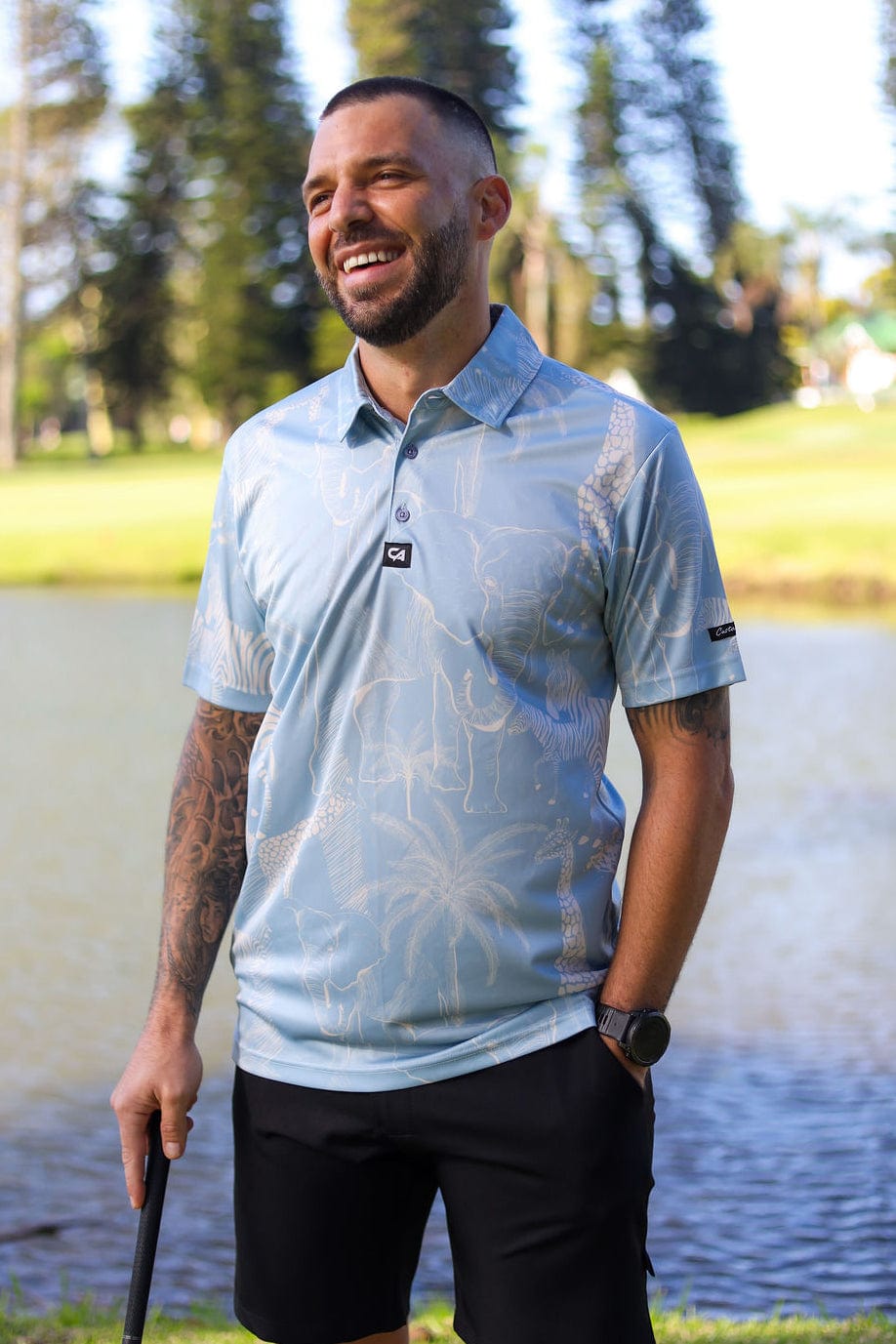 Custom Apparel Men's Funky Golf Shirt | African Skies