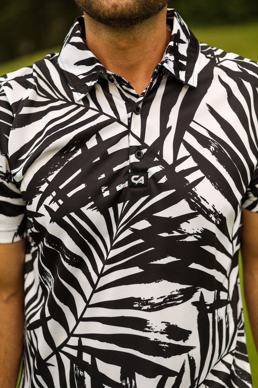 Custom Apparel Men's Funky Golf Shirt | Palm Silhouette