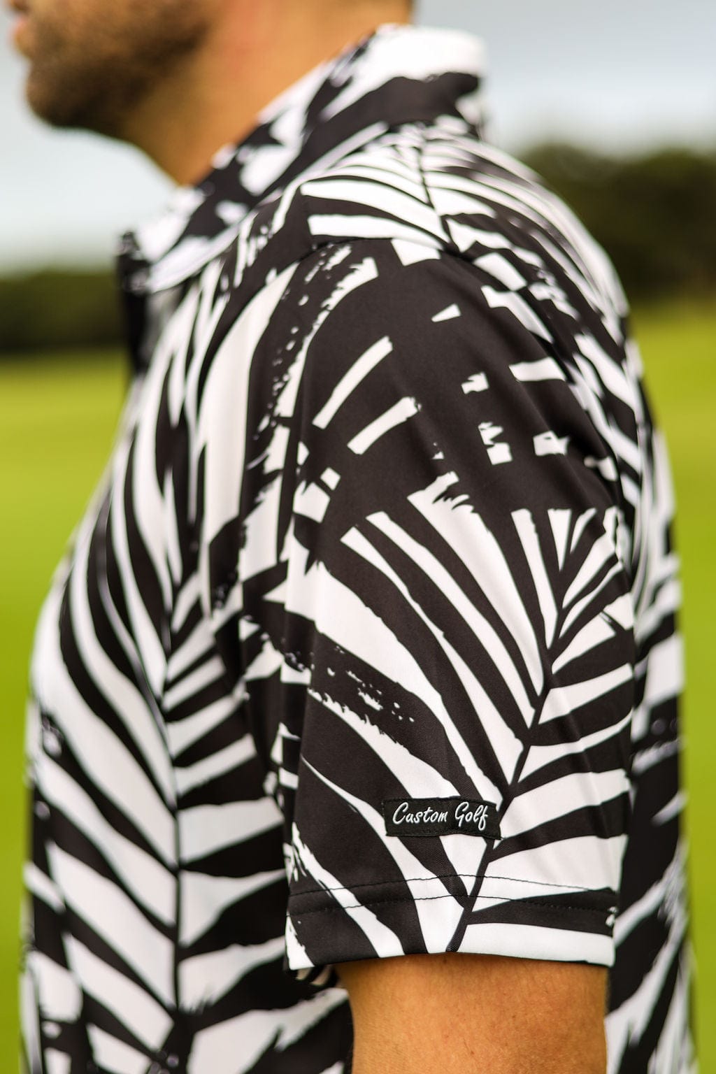Custom Apparel Men's Funky Golf Shirt | Palm Silhouette