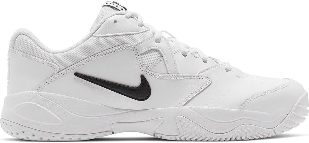 MEN'S NIKE COURT LITE 2 TENNIS SHOES - WHITE/BLACK