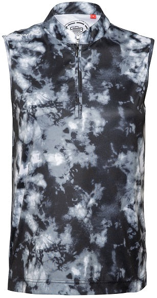 Women's Tie-Dye Sleeveless Golfer Polo Shirt