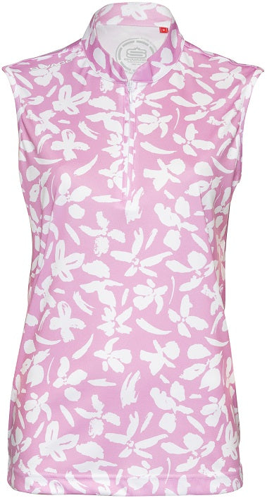 Swagg Women's Bloom Sleeveless Golfer Polo Shirt