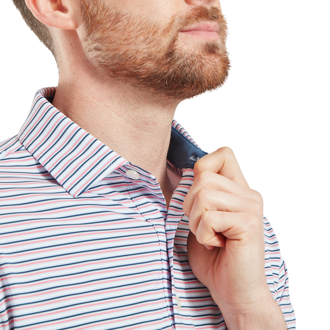 Footjoy Men`s Golf Shirt | EU Balance Stipe LSL | Skyway