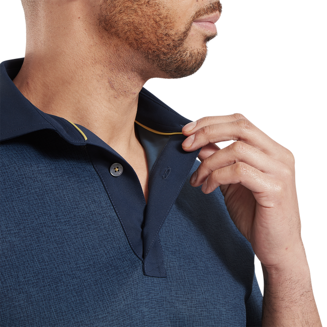 Footjoy Men`s Golf Shirt | EU Etched Texture Print LSL