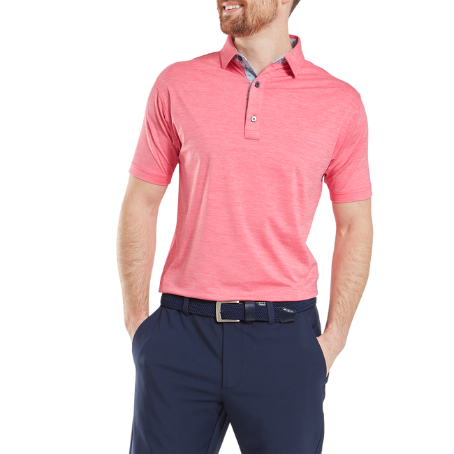 Footjoy Men`s Golf Shirt | EU Heather Lisle | Pink Lemonade