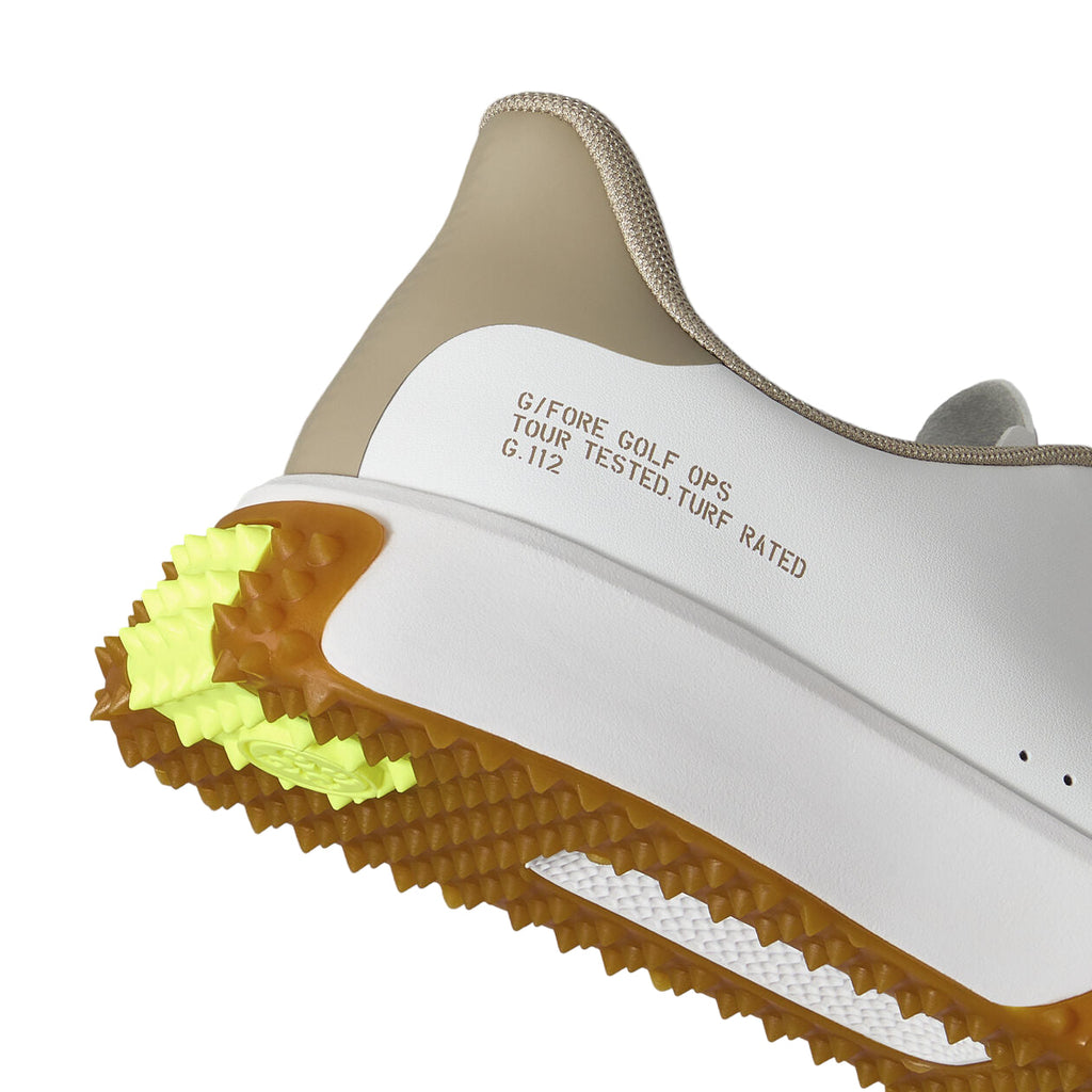G/Fore Men`s Golf Shoe | G112 Leather | White/Beige/Nylon Yellow