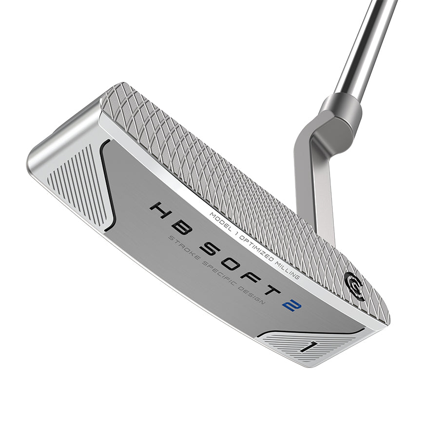 Silver hb soft 2 putter with textured grip and sleek design.