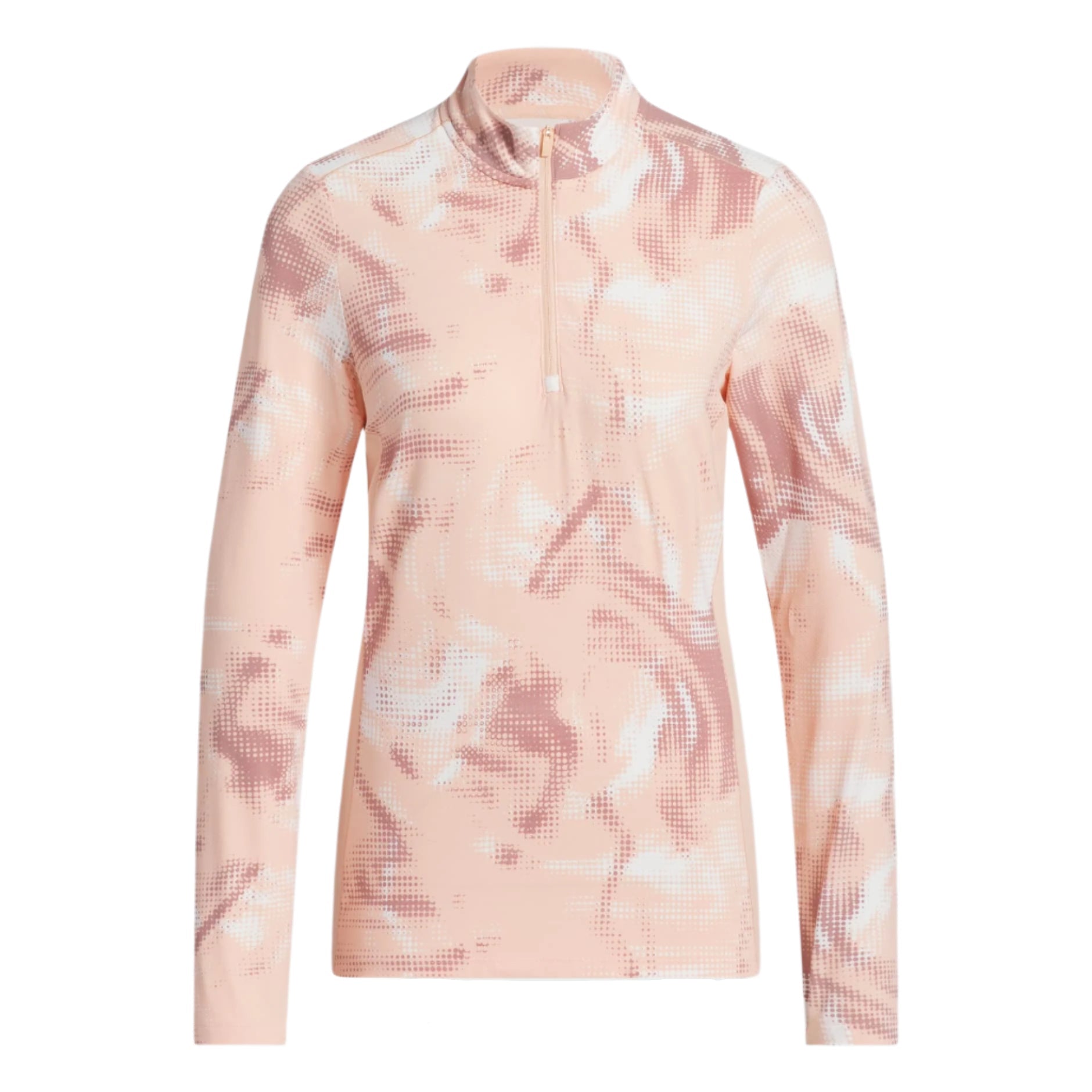 Adidas Women's Jersey | Printed  Polo Quarter Zip | Peach/White/Red