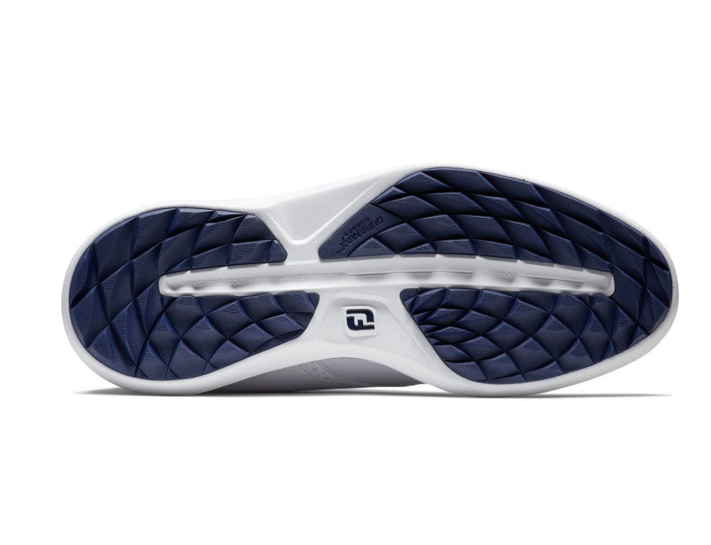 Footjoy Men's Golf Shoes | Traditions Blucher | Spikeless | White/White/Navy