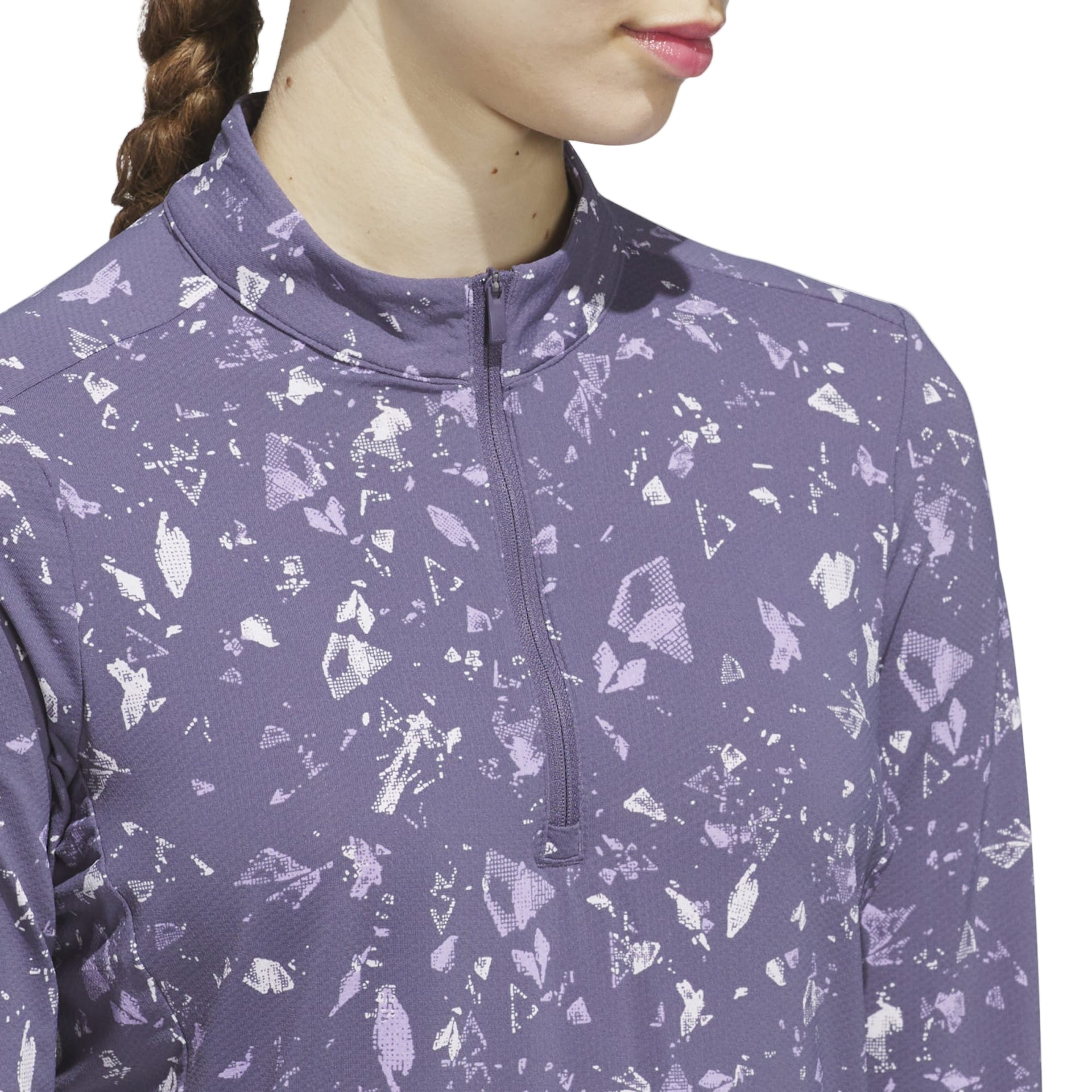 Adidas Women's Midlayer |  Ultimate Printed Quarter-Zip | Purple