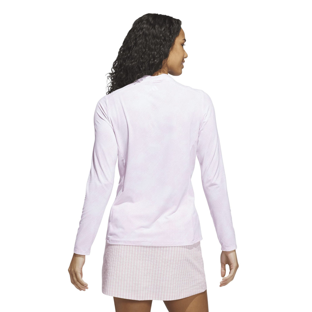 Adidas Women's Jersey | Printed  Polo Quarter Zip | Pink