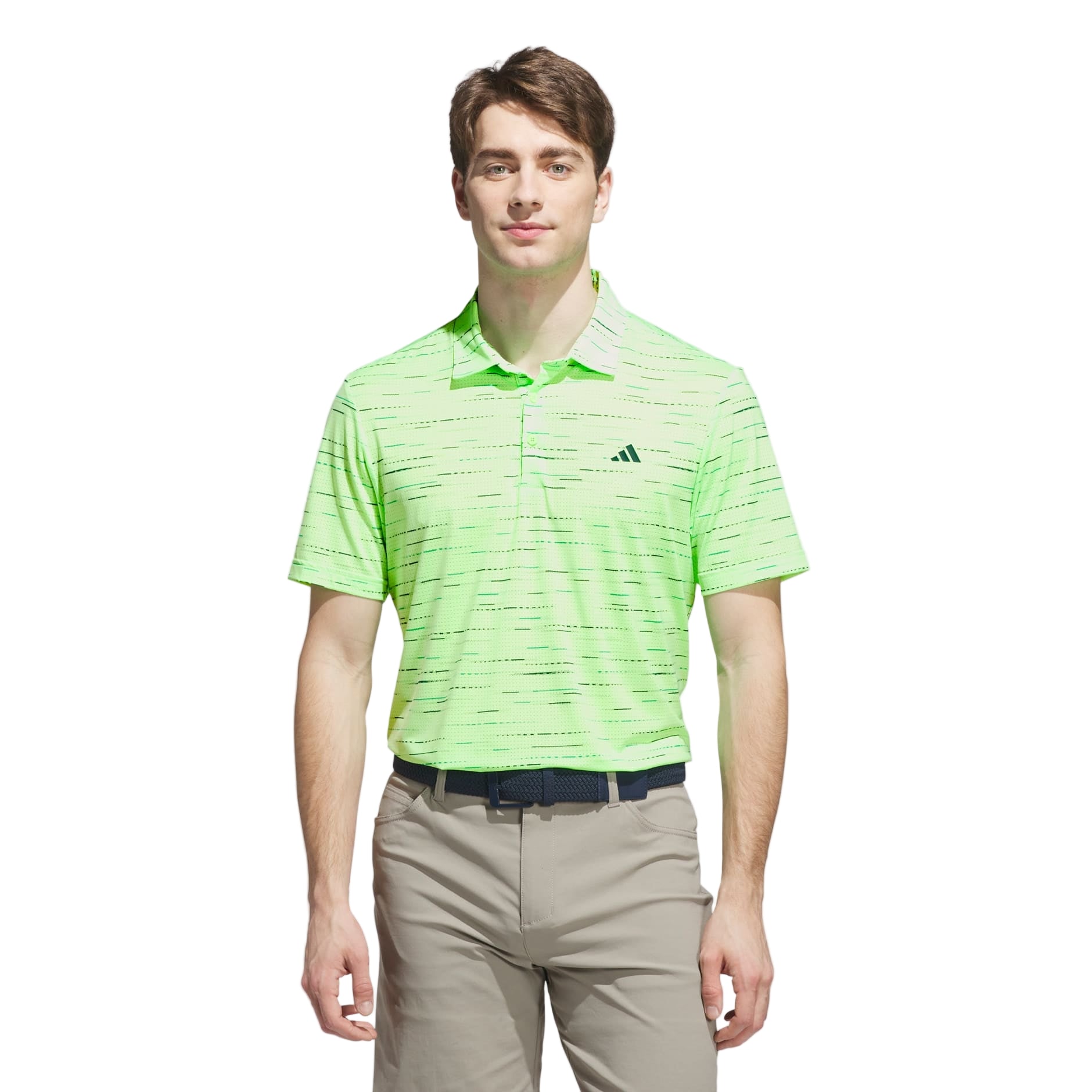 Adidas Men's Golf Shirt | Ultimate Polo | Mesh Print | Lime