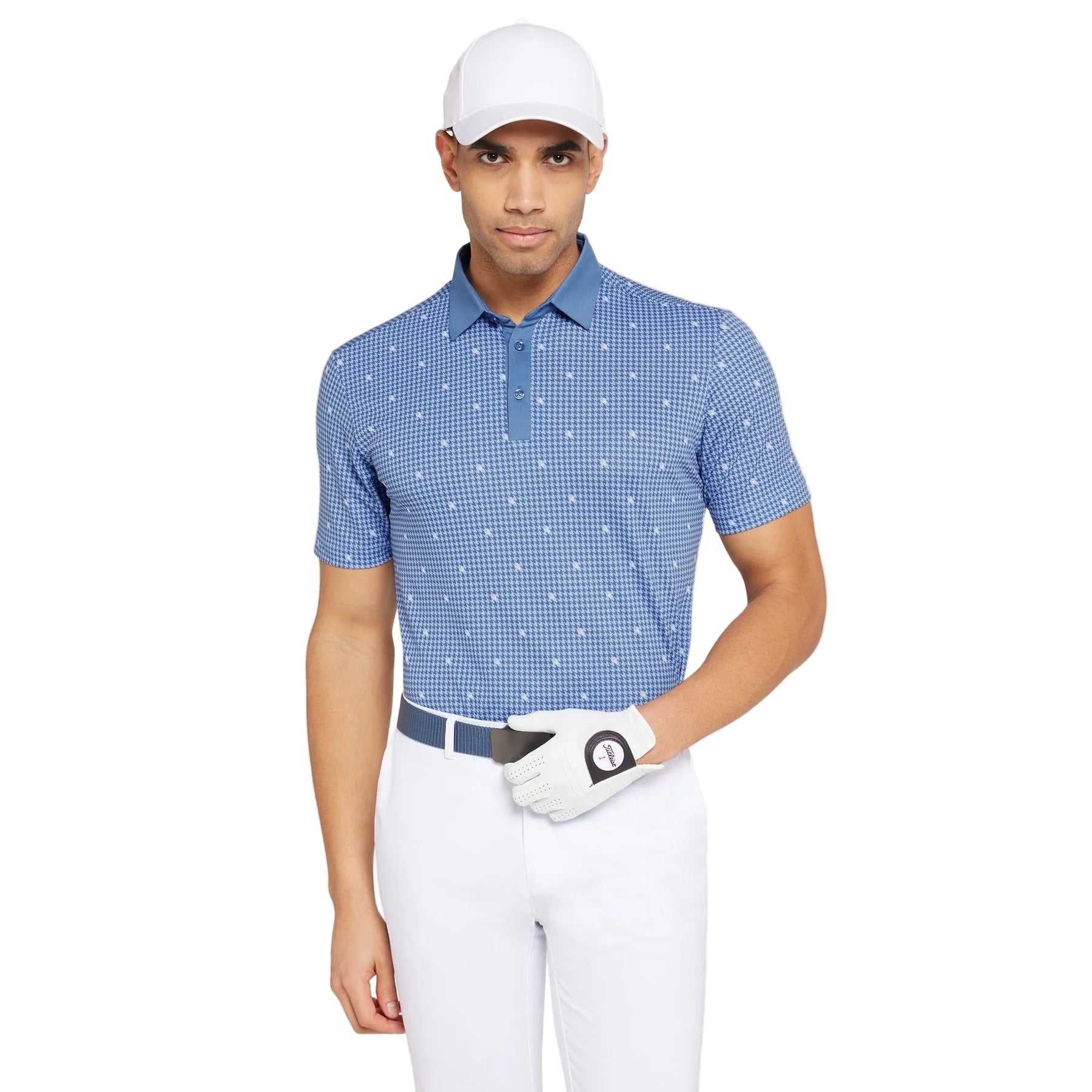 Galvin Green Men`s Golf Shirt | Marley | Moonlight Blue/White