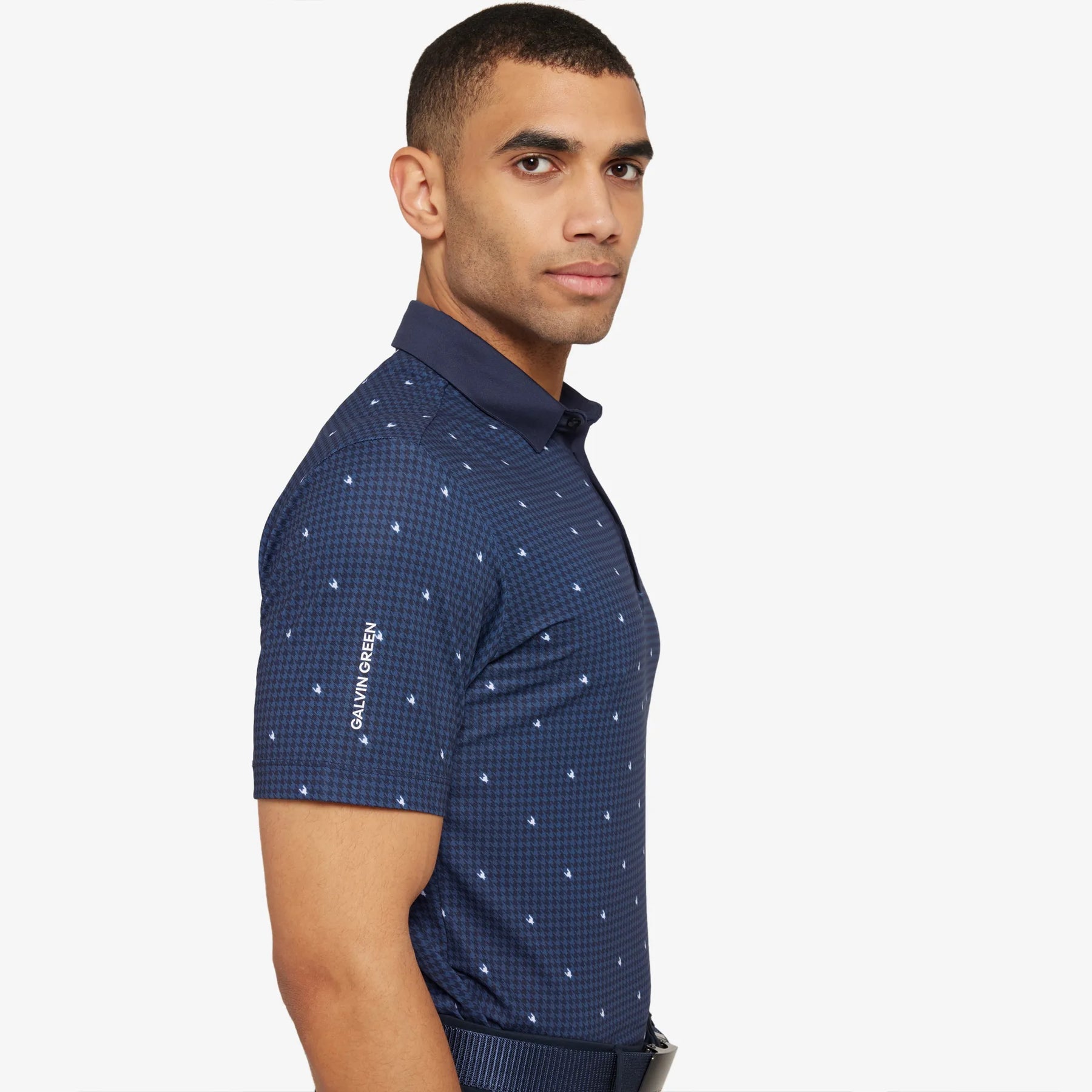 Galvin Green Men`s Golf Shirt | Marley | Navy/White