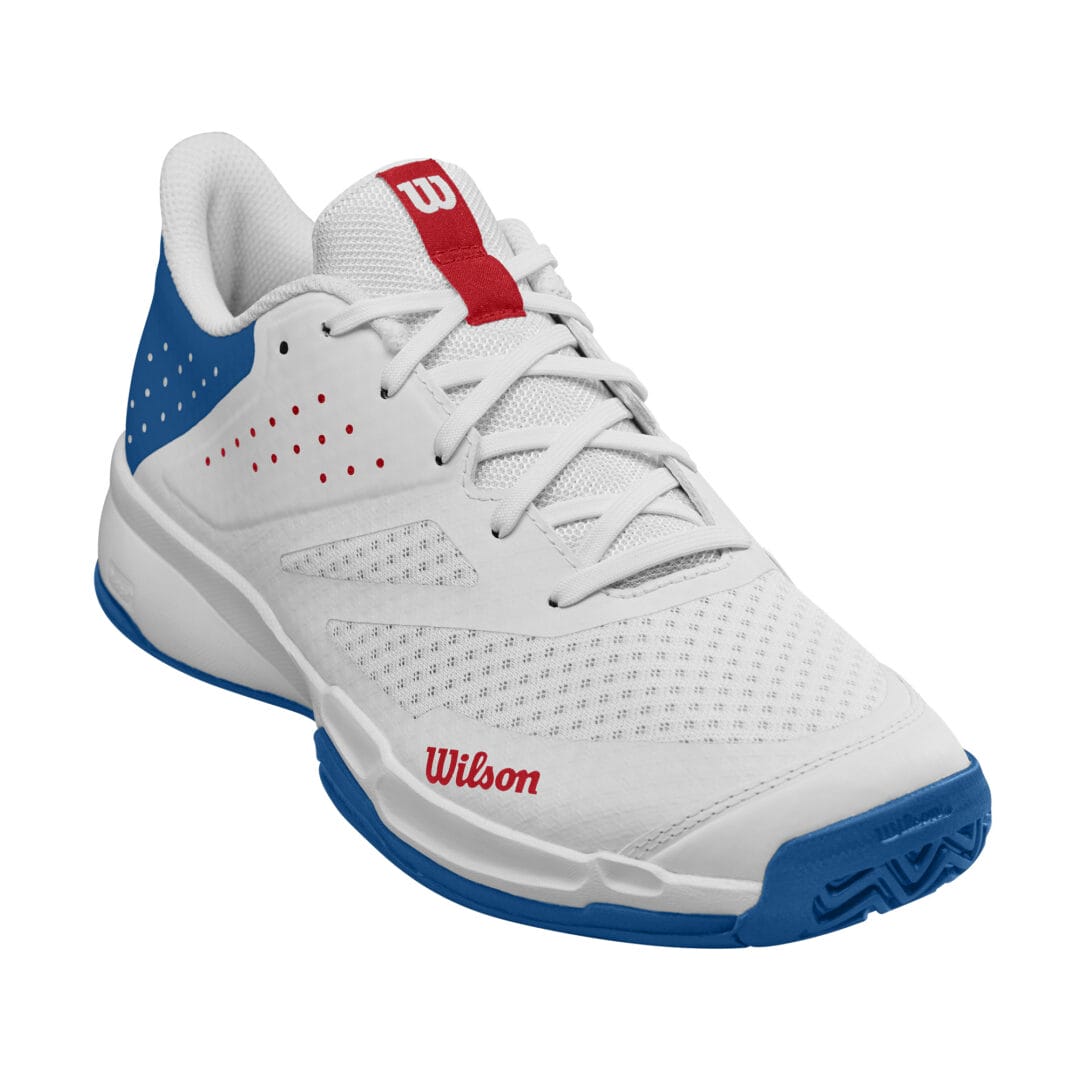 Wilson Mens Footwear | Kaos Stroke 2.0 White / Deja Vu Blue / Wilson Red