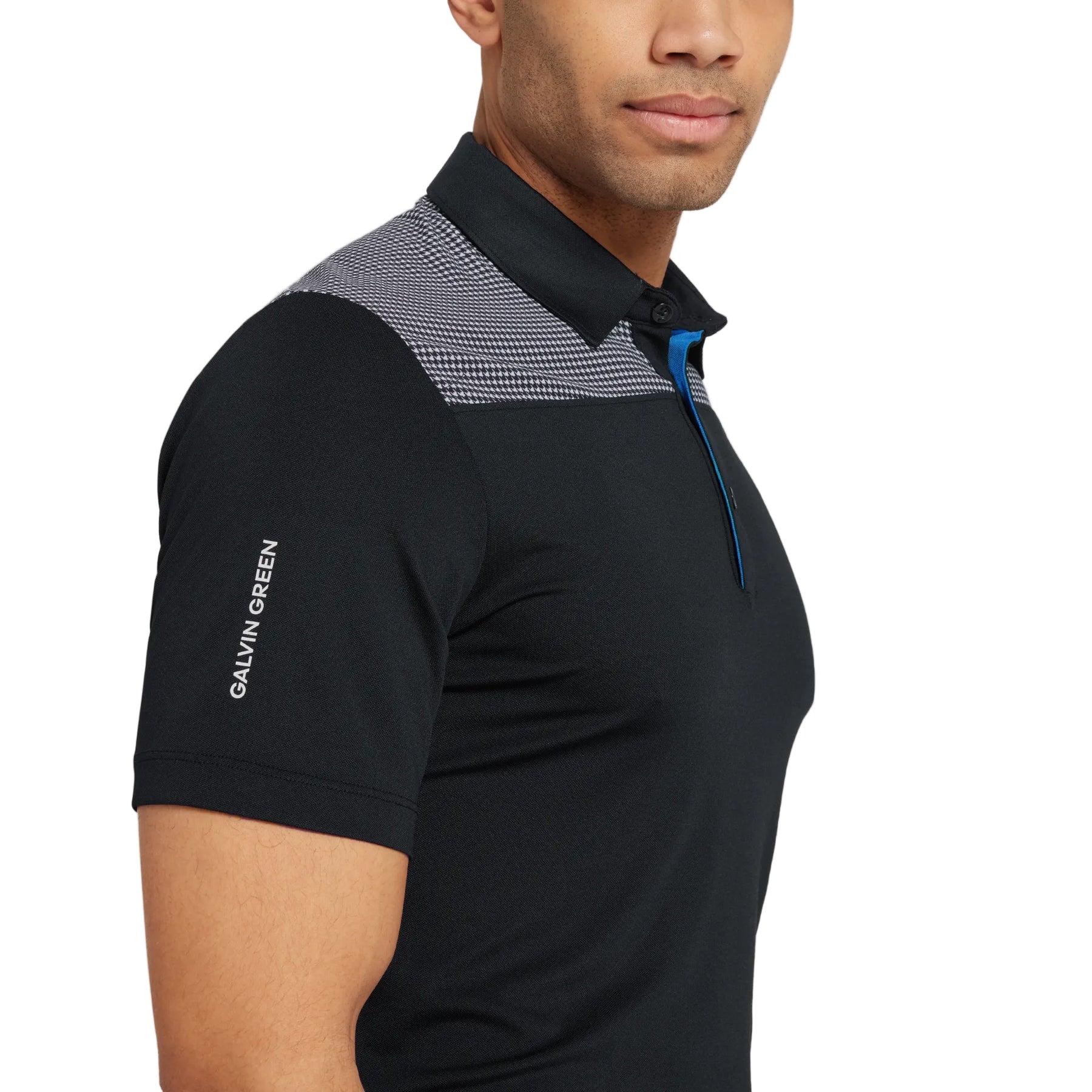 Galvin Green Men`s Golf Shirt | Miran | Black/Moonlight Blue