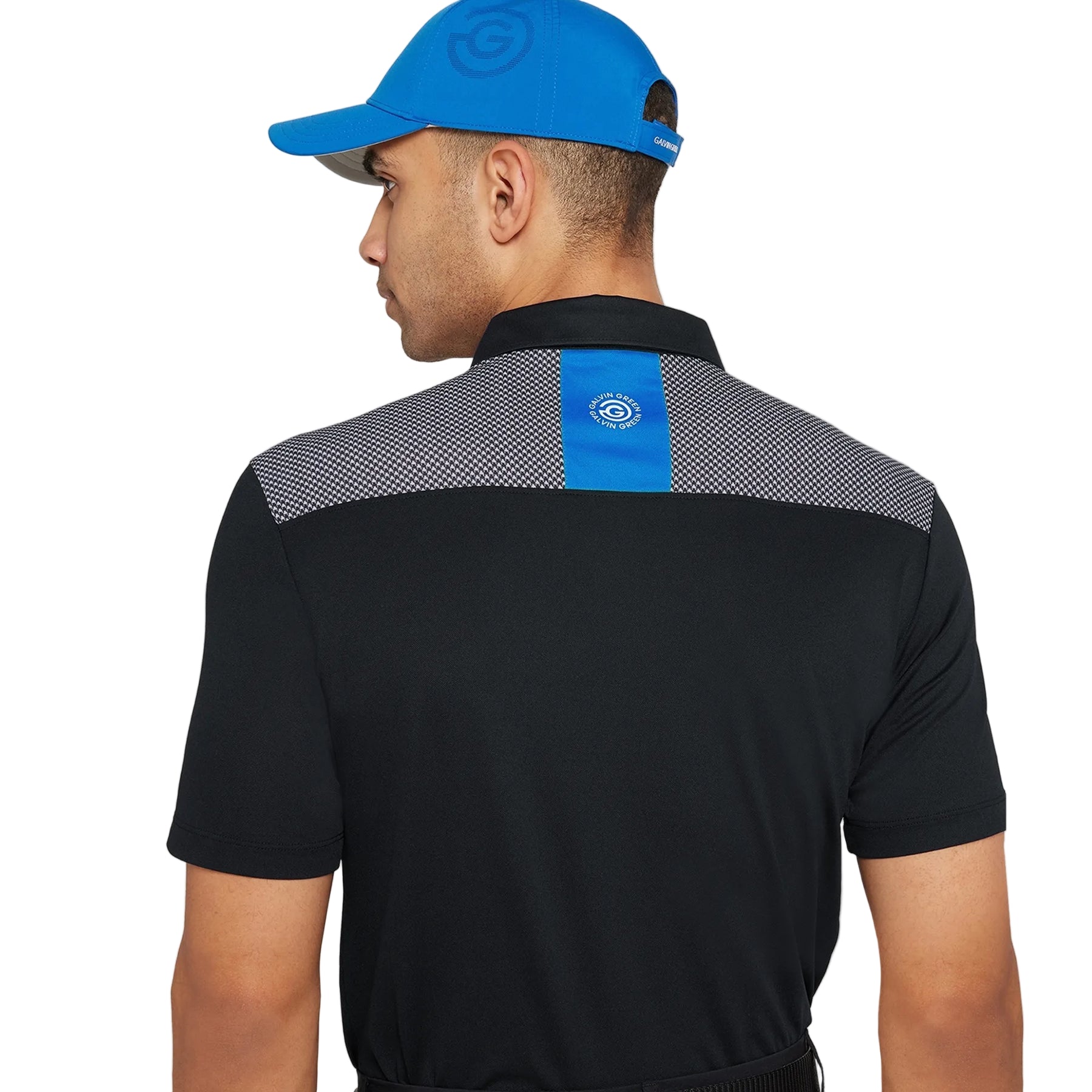 Galvin Green Men`s Golf Shirt | Miran | Black/Moonlight Blue
