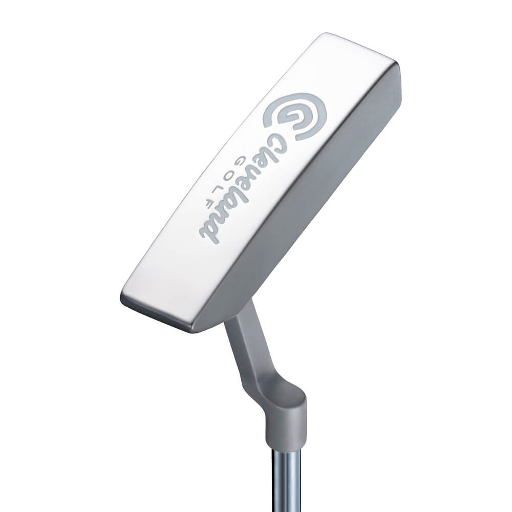 Cleveland golf putter with a sleek silver finish and black grip.