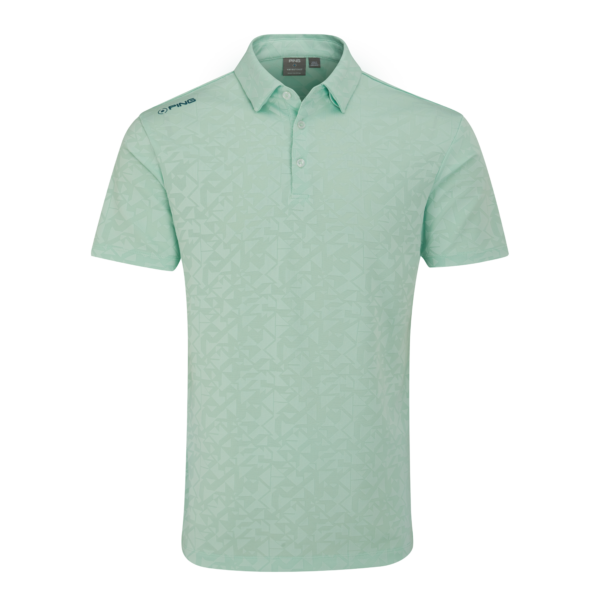 Ping Men's Golf Shirts | Geo Camo Polo | Misty Green