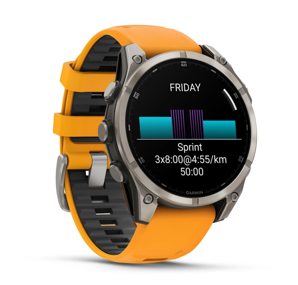 Garmin Fenix 8 Watch | 47mm | Amoled Sapphire Spark Orange/Graphite Band