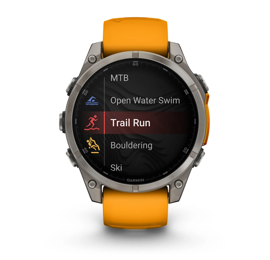 Garmin Fenix 8 Watch | 47mm | Amoled Sapphire Spark Orange/Graphite Band