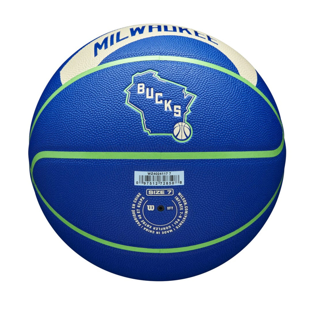 Wilson Team Sports | Basketball | NBA Basketball NBA Team City Collector Mil Bucks Size 7 TS085