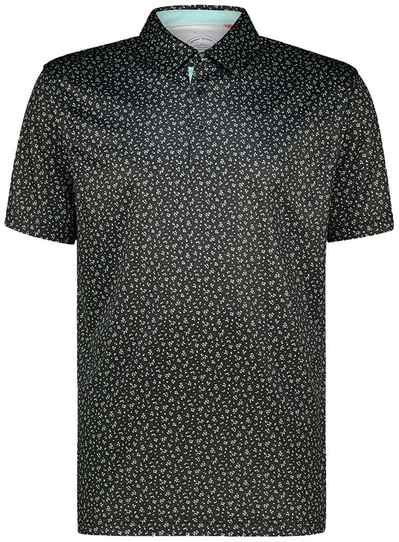 Men's Ditsy Floral Dry Tech Performance Golfer Polo Shirt