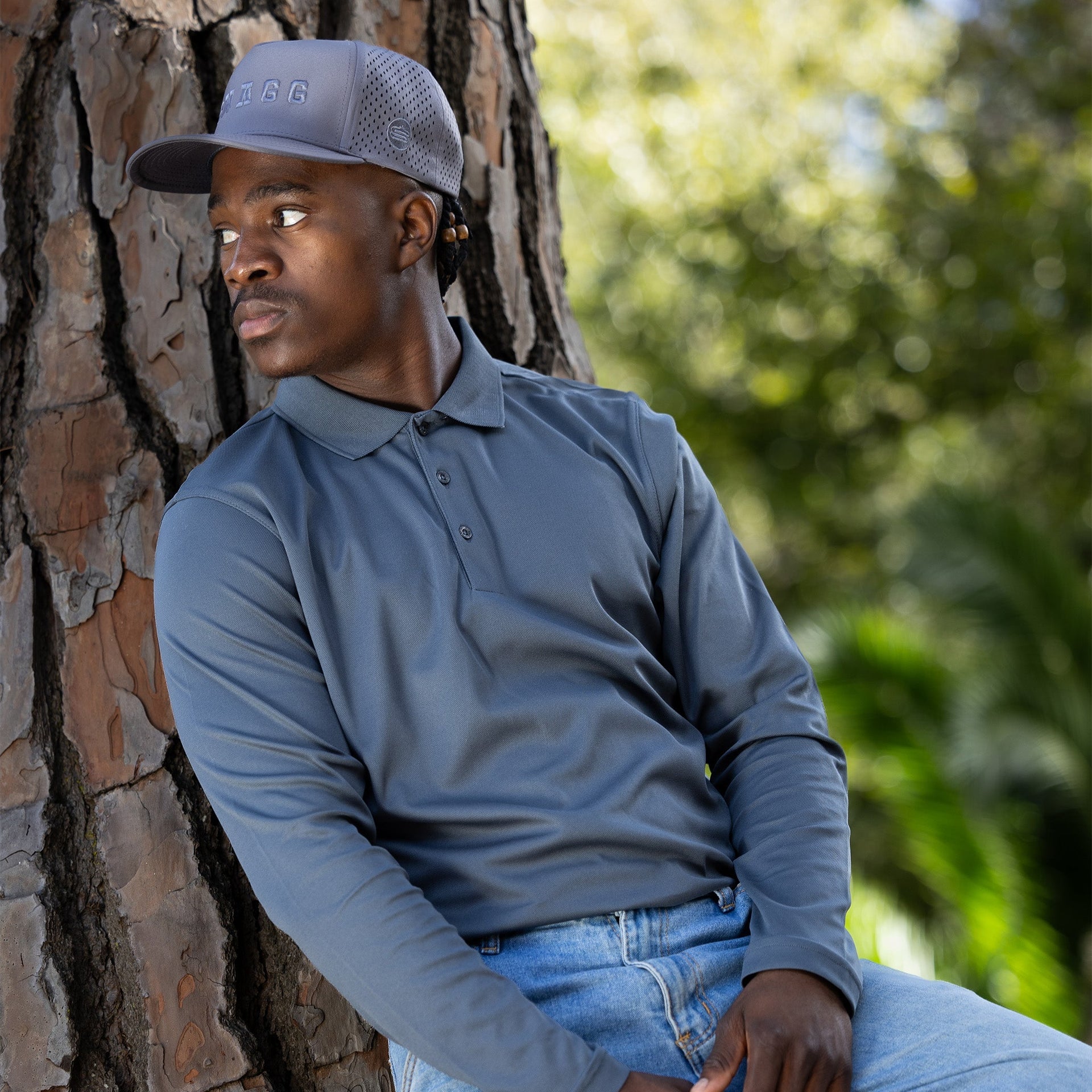 Men's Basic Performance Long Sleeve Golfer Polo Shirt