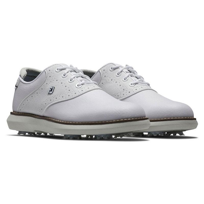 Footjoy Junior Golf Shoes | Traditions | White/White/Gray