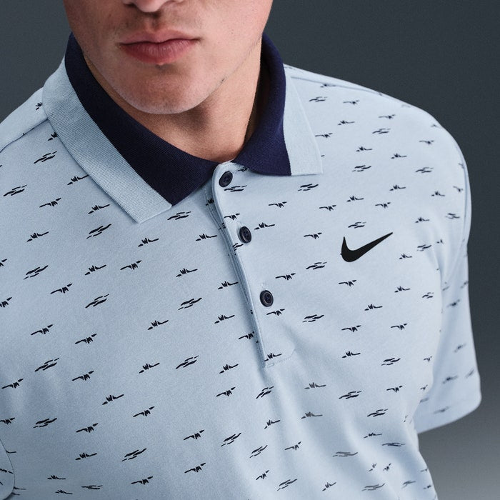 Nike Men's Golf Shirt | Tour Micro Printed Polo | Armory Blue