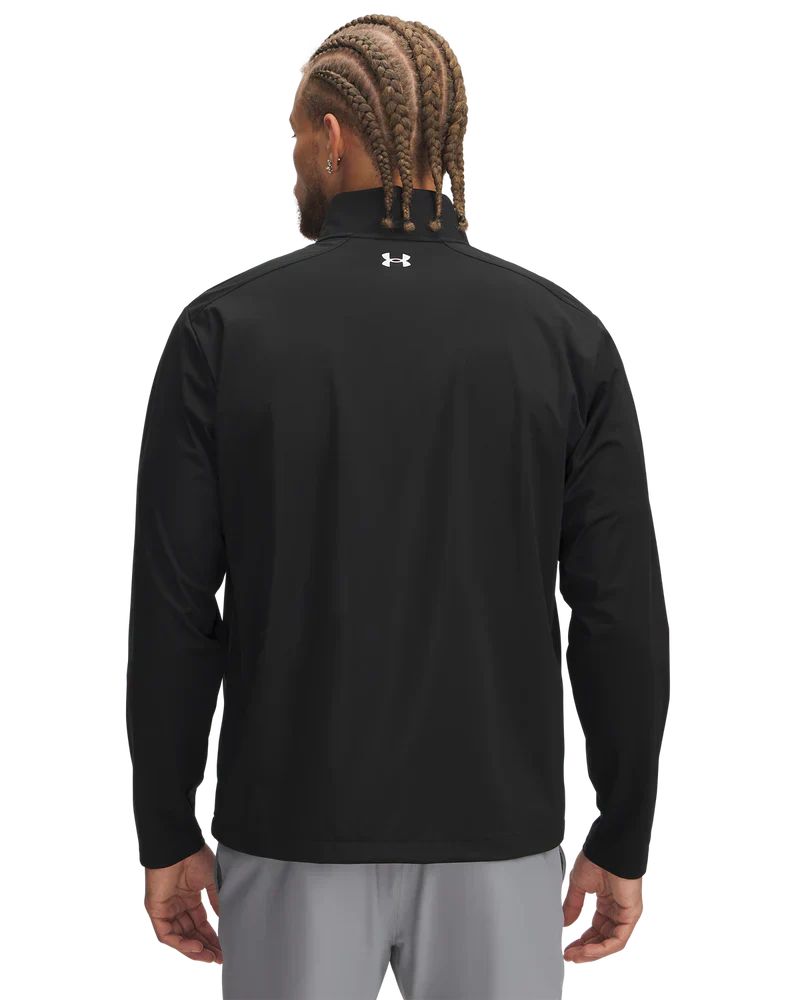 Under Armour Men's Golf Jacket | Drive Wind Full Zip | Black/White